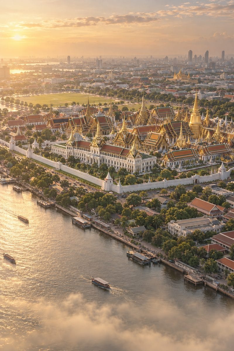 Grand Palace golden spires in Bangkok